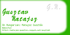 gusztav matajsz business card